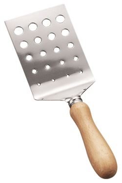 21 - Stainless Steel Spatula w/ Holes - Wooden Handle